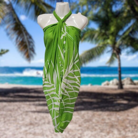 Womens Sarong Cotton Wrap Handpainted Batik Wrapskirt Beach Pareo Beachwear-NEW - Picture 7 of 10